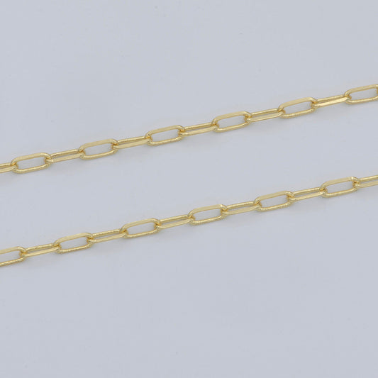 Gold dainty paperclip rolo cable chain by yard, rolo gold cable rolo chain by yard, thicknest 0.3mm, roll- 470