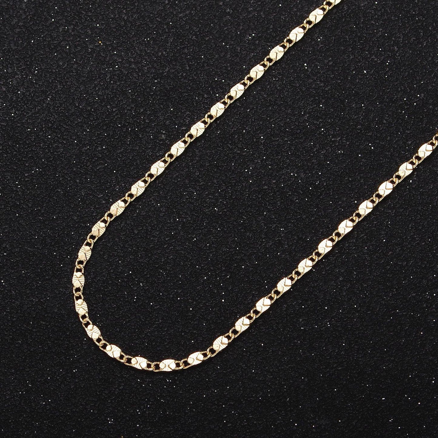 Dainty 24k gold filled unique anchor textured link unfinished chain by yard for jewelry component in gold & silver | roll-1028 roll-1097