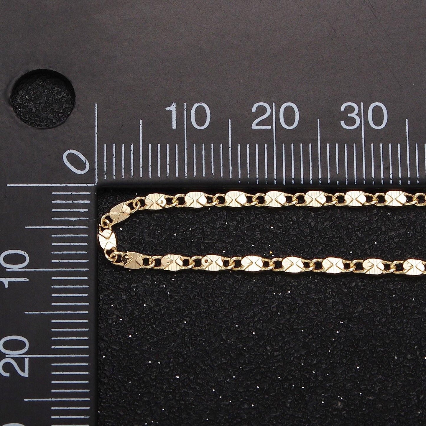 Dainty 24k gold filled unique anchor textured link unfinished chain by yard for jewelry component in gold & silver | roll-1028 roll-1097