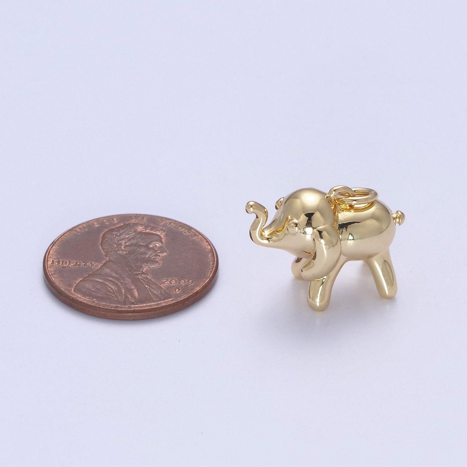 Dainty gold filled elephant charm wild animal safari charm n-373