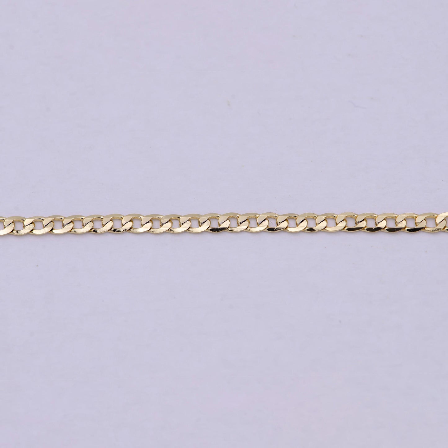 Dainty 14k gold filled flat curb chain necklace 1.8mm finished chain 19.5 inch | wa-622