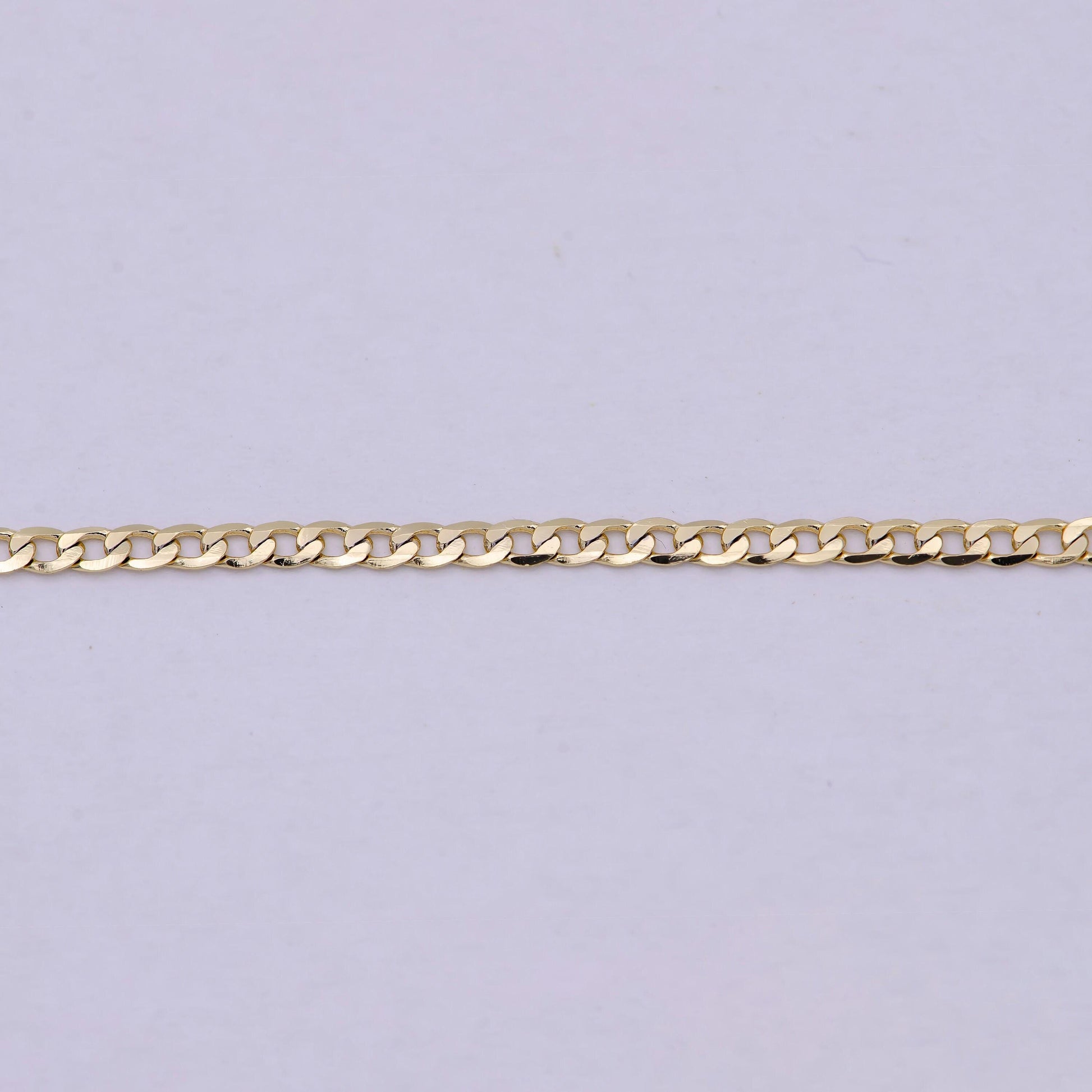 Dainty 14k gold filled flat curb chain necklace 1.8mm finished chain 19.5 inch | wa-622