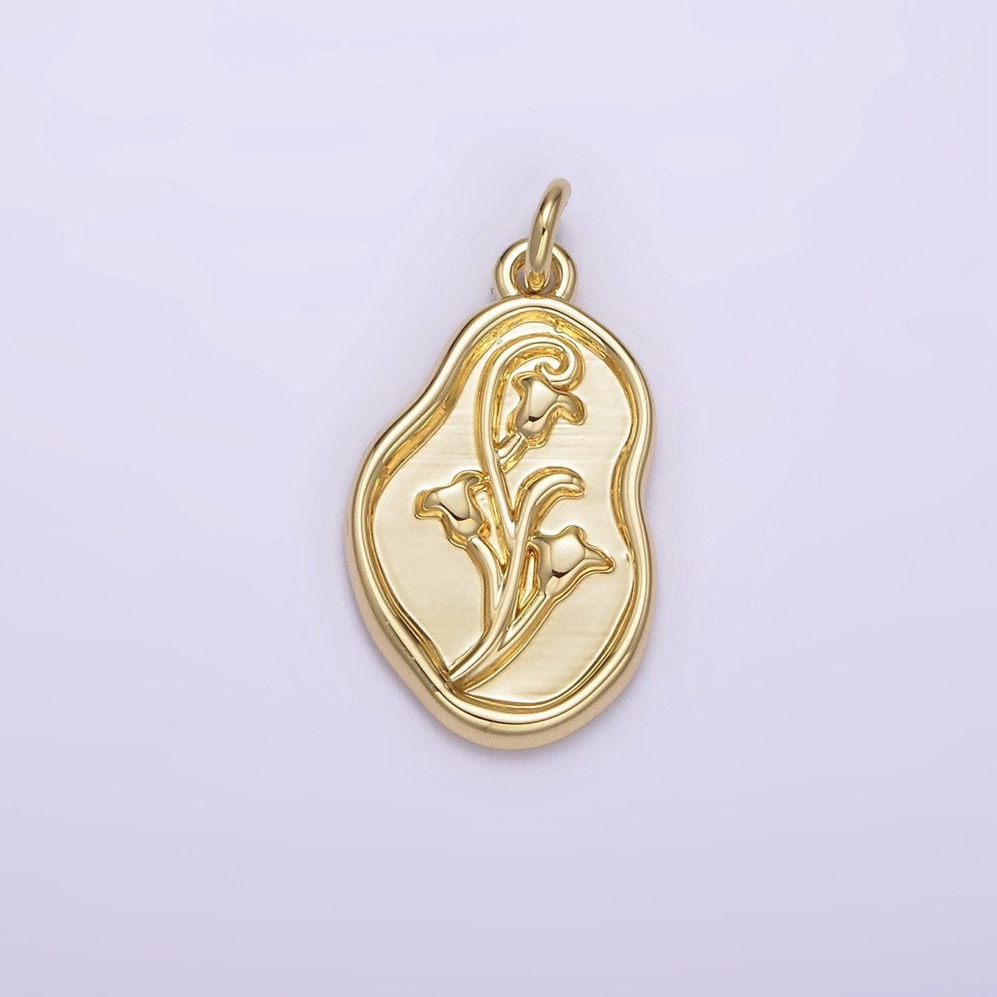 14k gold filled birth flower september morning glory personalized charm | ag270