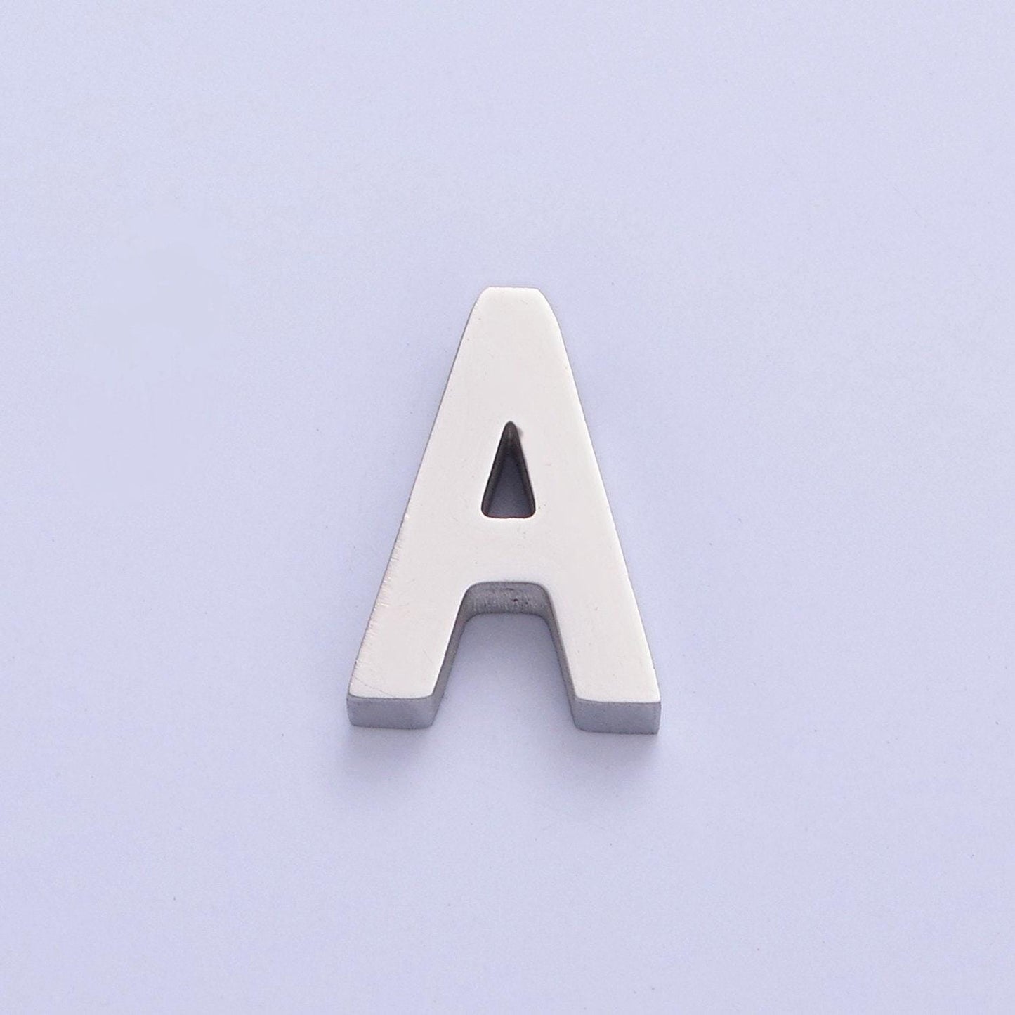 Silver stainless steel minimalist initial letters pendant wholesale jewelry supply personalized alphabet charm | a1682-a1694