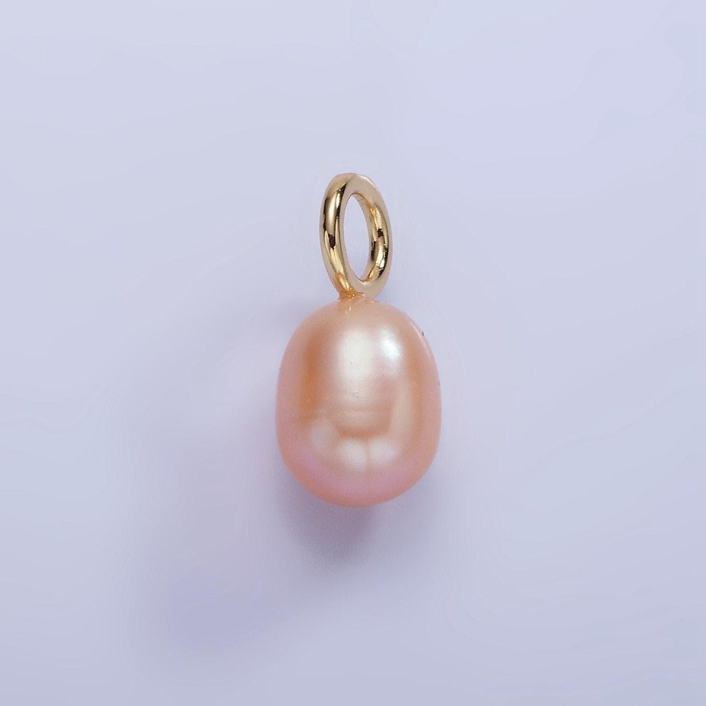 14k gold filled pink, white, purple oval freshwater pearl drop pendant | p1675 - p1677