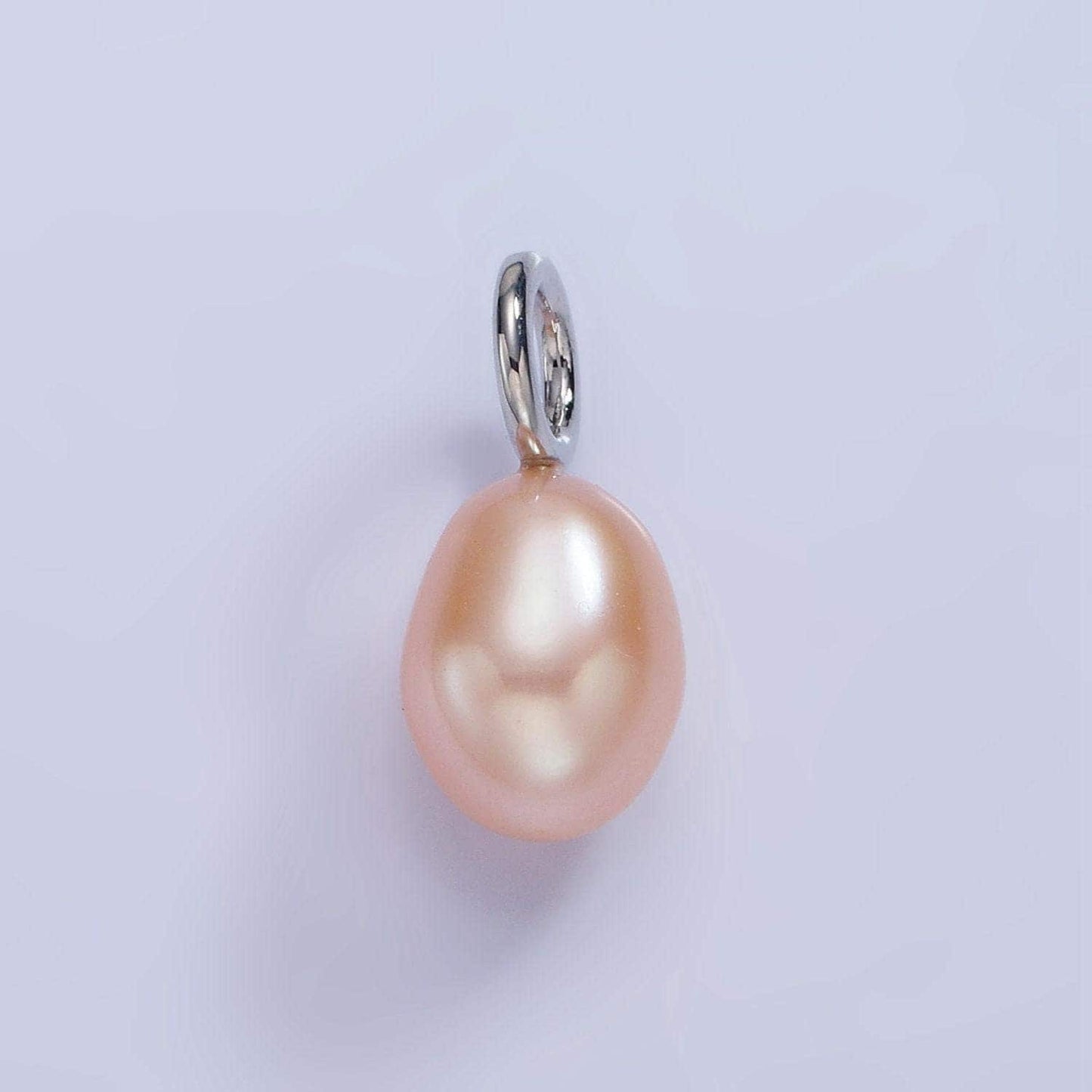 14k gold filled pink, white, purple oval freshwater pearl drop pendant | p1675 - p1677