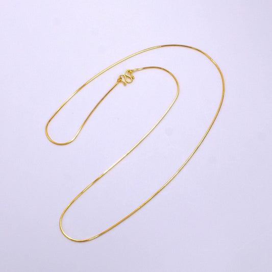 Dainty 24k gold fill ready to use thin snake herringbone necklace chain layering chain dainty necklace for pendant with w clasp wa2331