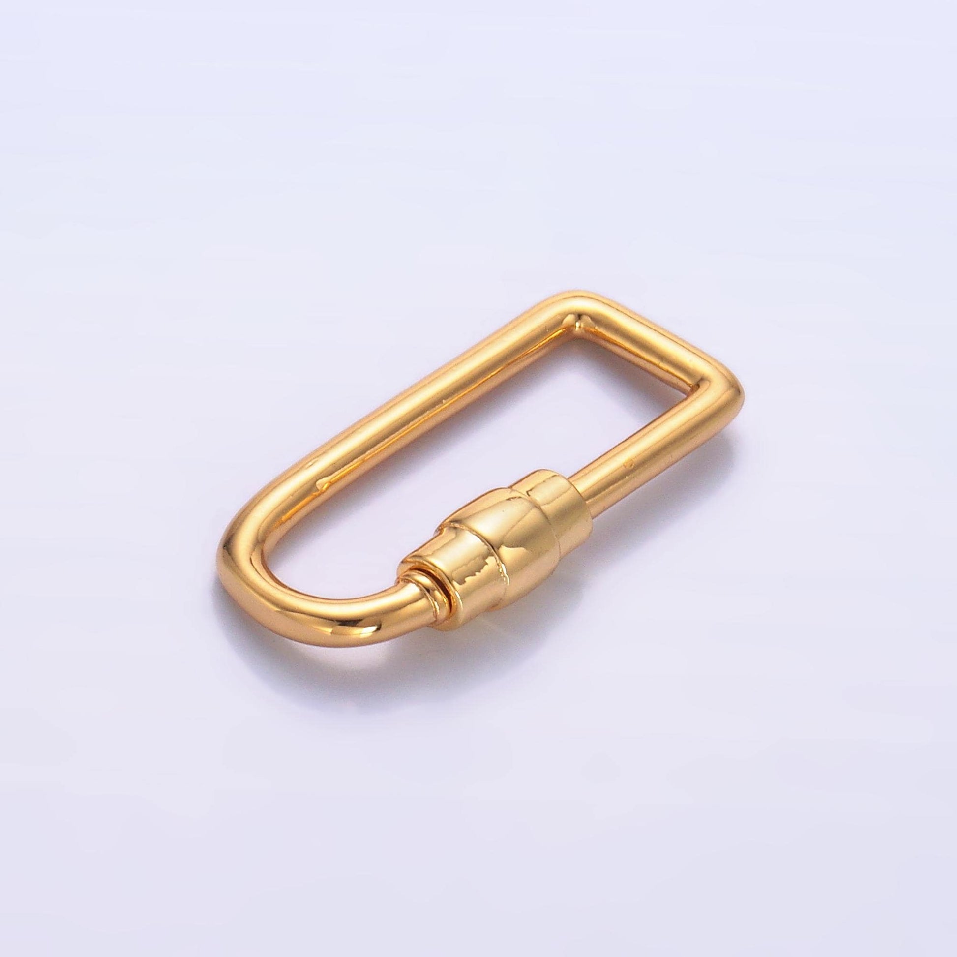 1pc carabiner screw Lock Silver screw clasp oval Gold Interlocking oval shaped clasps for bracelet necklace Charm Holder Z1050