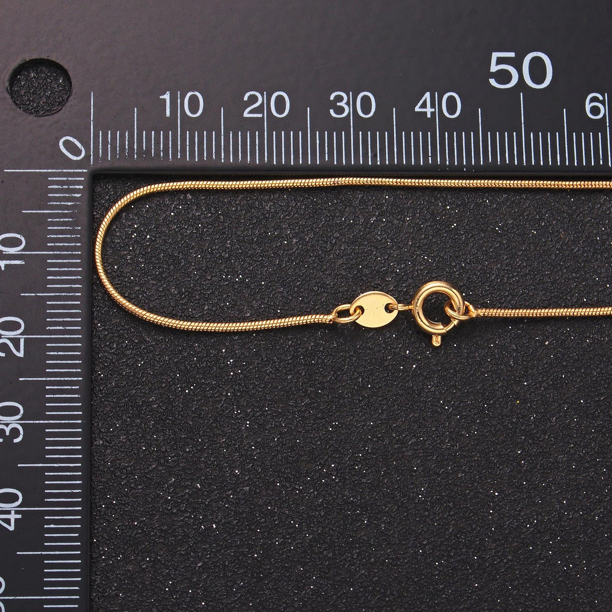Fine herringbone chain necklace 1mm thick 24k gold filled snake chain 19.8 inches layering necklace ready to wear w/ lobster clasp WA-2752