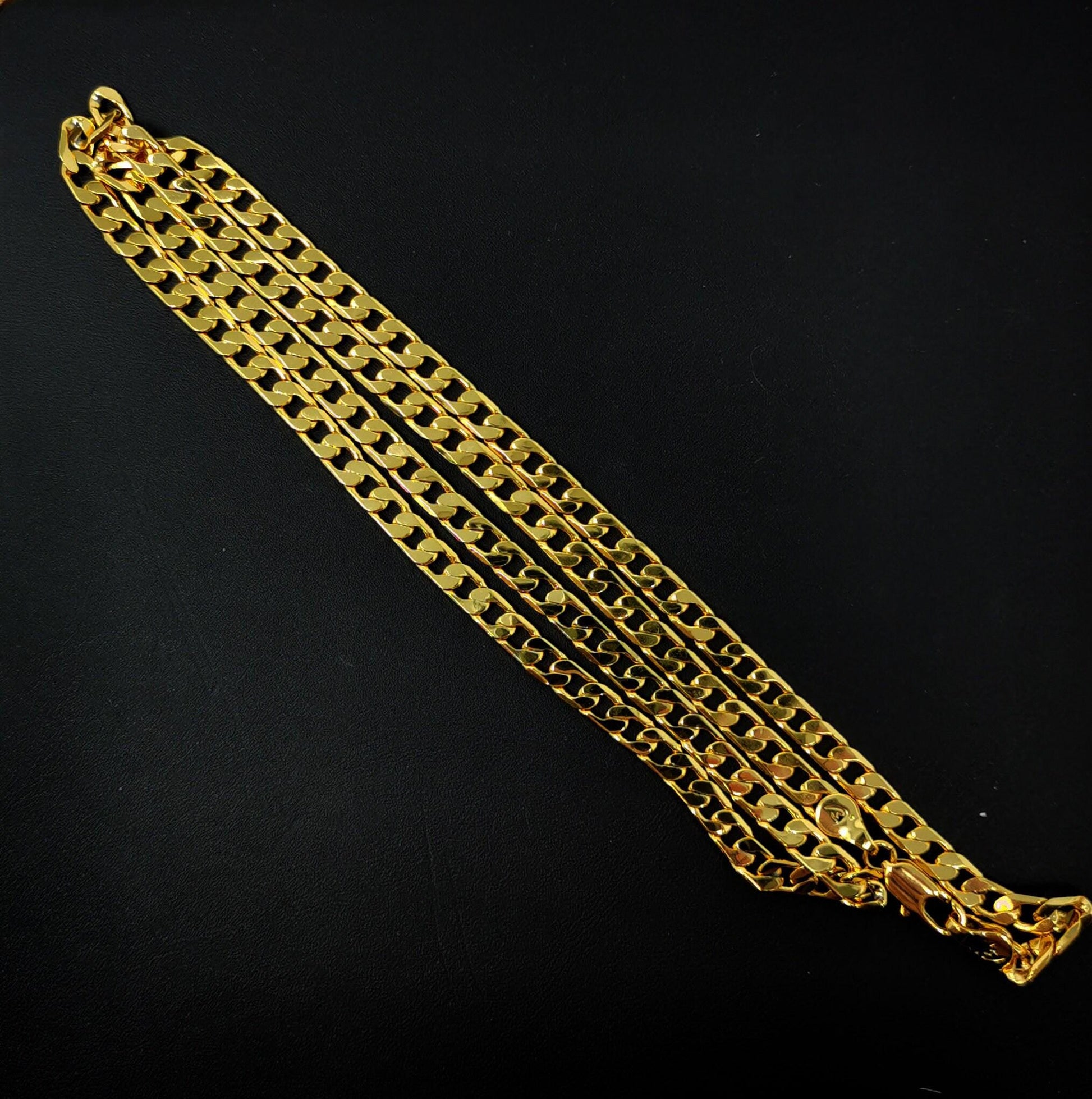 1pc 19.9'' ready to use 24k gold cuban curbnecklace chainlayer cuban curb chain dainty necklace,forpendant charm necklace making, 965