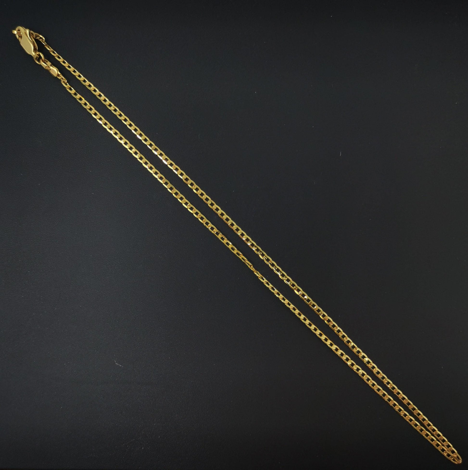 1pc 17.9'' ready to use 24k gold cuban curb necklace chain,layering curb chain dainty necklace, for pendant charm necklace, 969