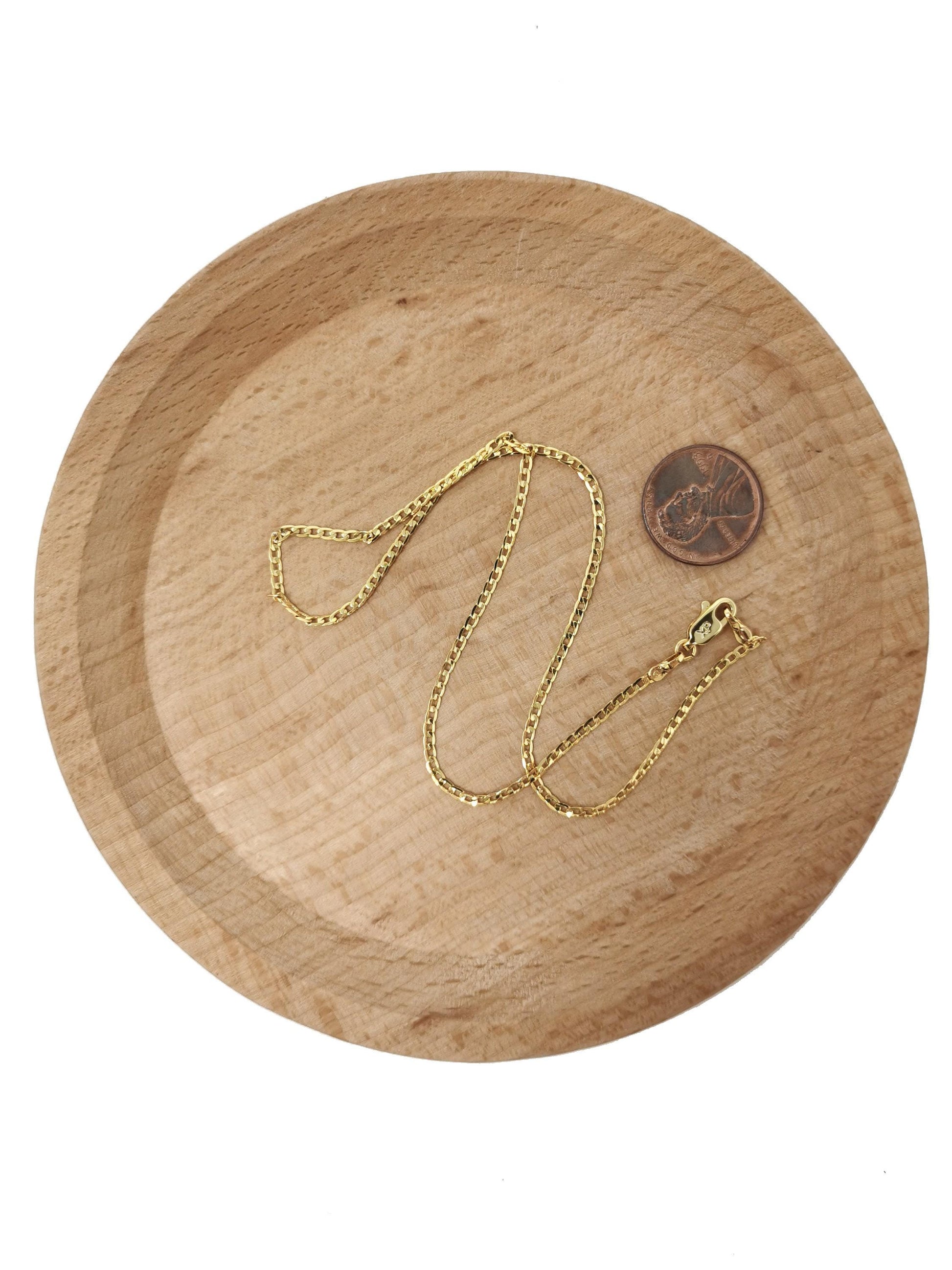 1pc 17.9'' ready to use 24k gold cuban curb necklace chain,layering curb chain dainty necklace, for pendant charm necklace, 969