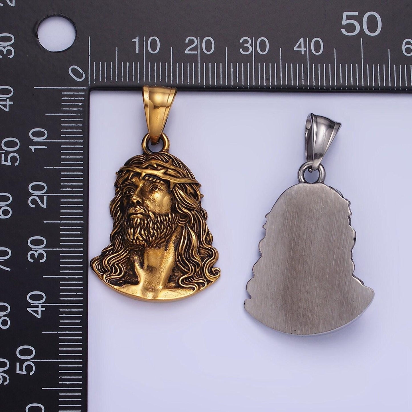 Stainless steel jesus head pendant gold jesus face charm men religious jewelry pendant statement necklace p1213