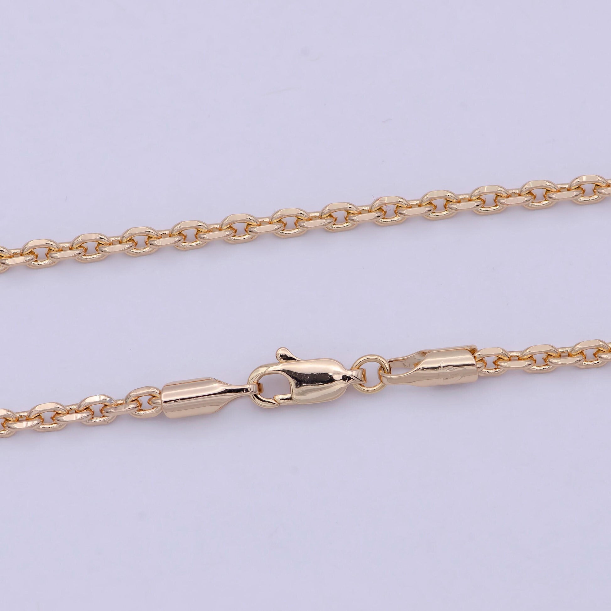 18k gold filled cable chain necklace layer chain necklace ready to wear 17.7 inch wa-761