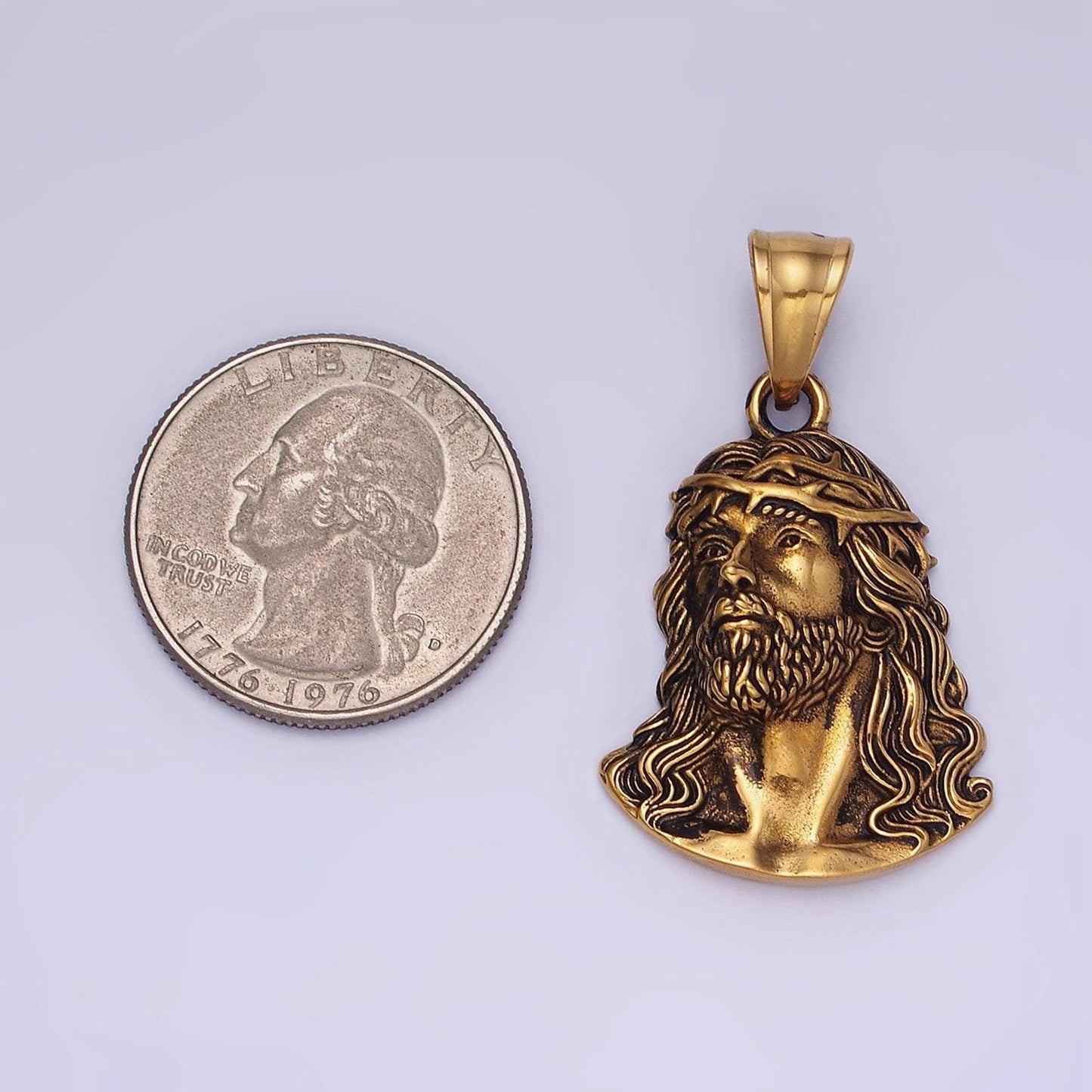 Stainless steel jesus head pendant gold jesus face charm men religious jewelry pendant statement necklace p1213