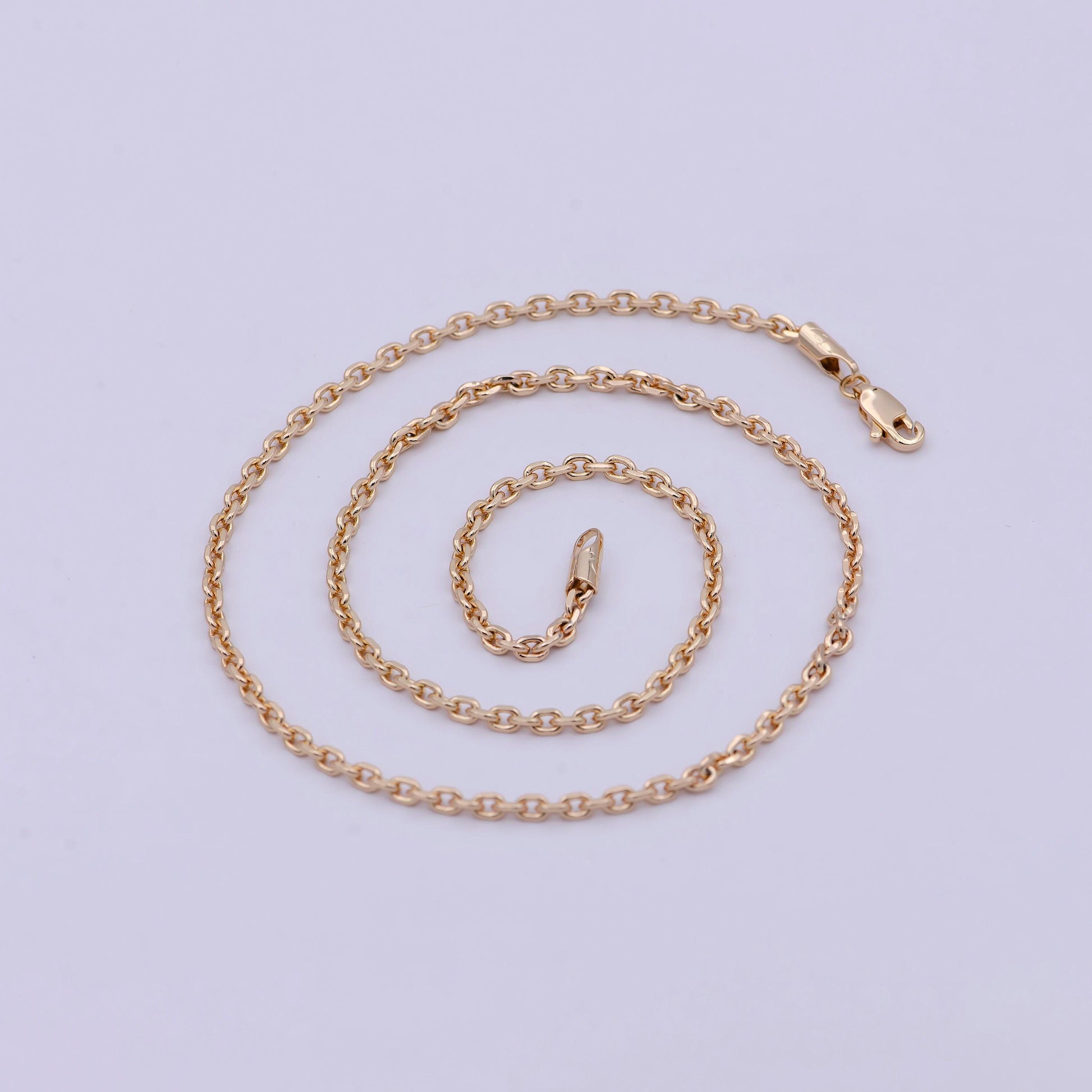 18k gold filled cable chain necklace layer chain necklace ready to wear 17.7 inch wa-761