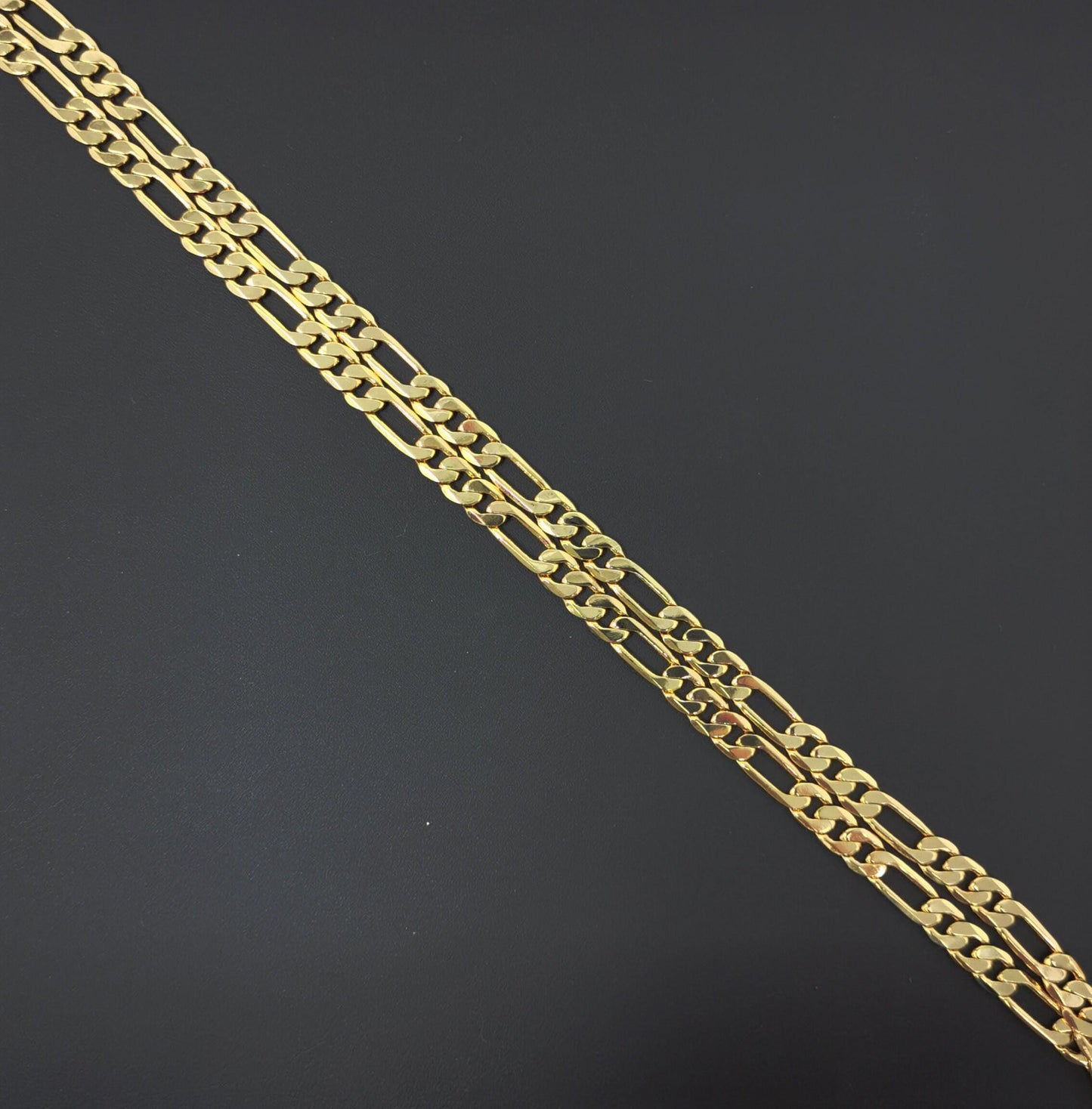 1pc 17.8'' ready to use gold figaro necklace chain 5.8mmx 1.3mm, layering figaro chain bold perfect pendant charm necklace,ch- 951