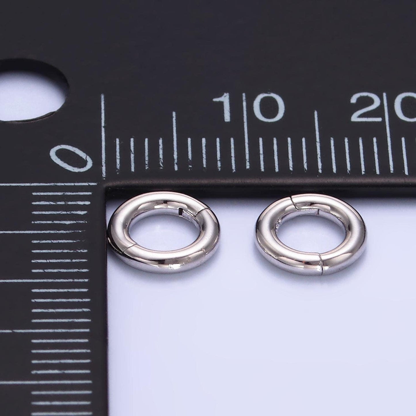 S925 sterling silver 8mm pull round gate ring jewelry supply charm holder enhancer clasp | sl-539