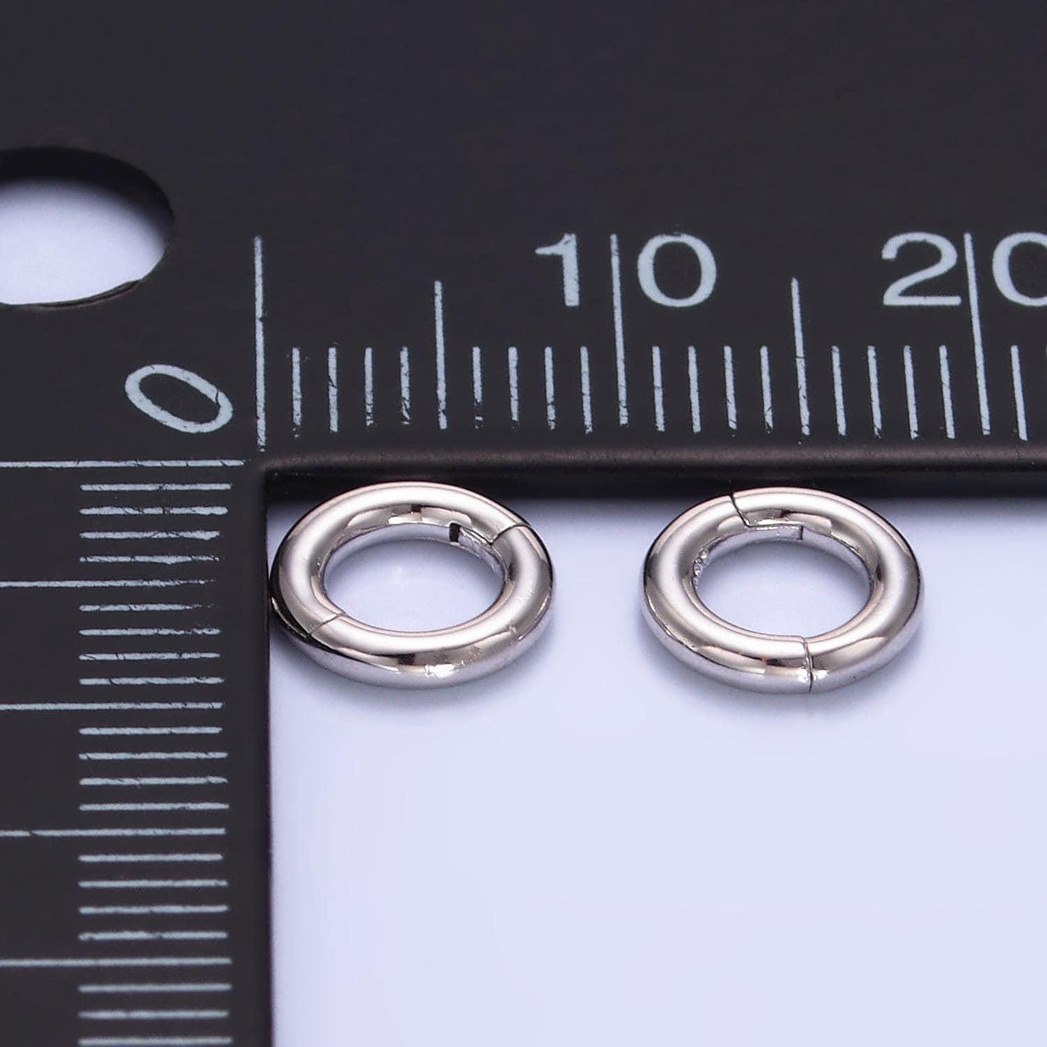 S925 sterling silver 8mm pull round gate ring jewelry supply charm holder enhancer clasp | sl-539