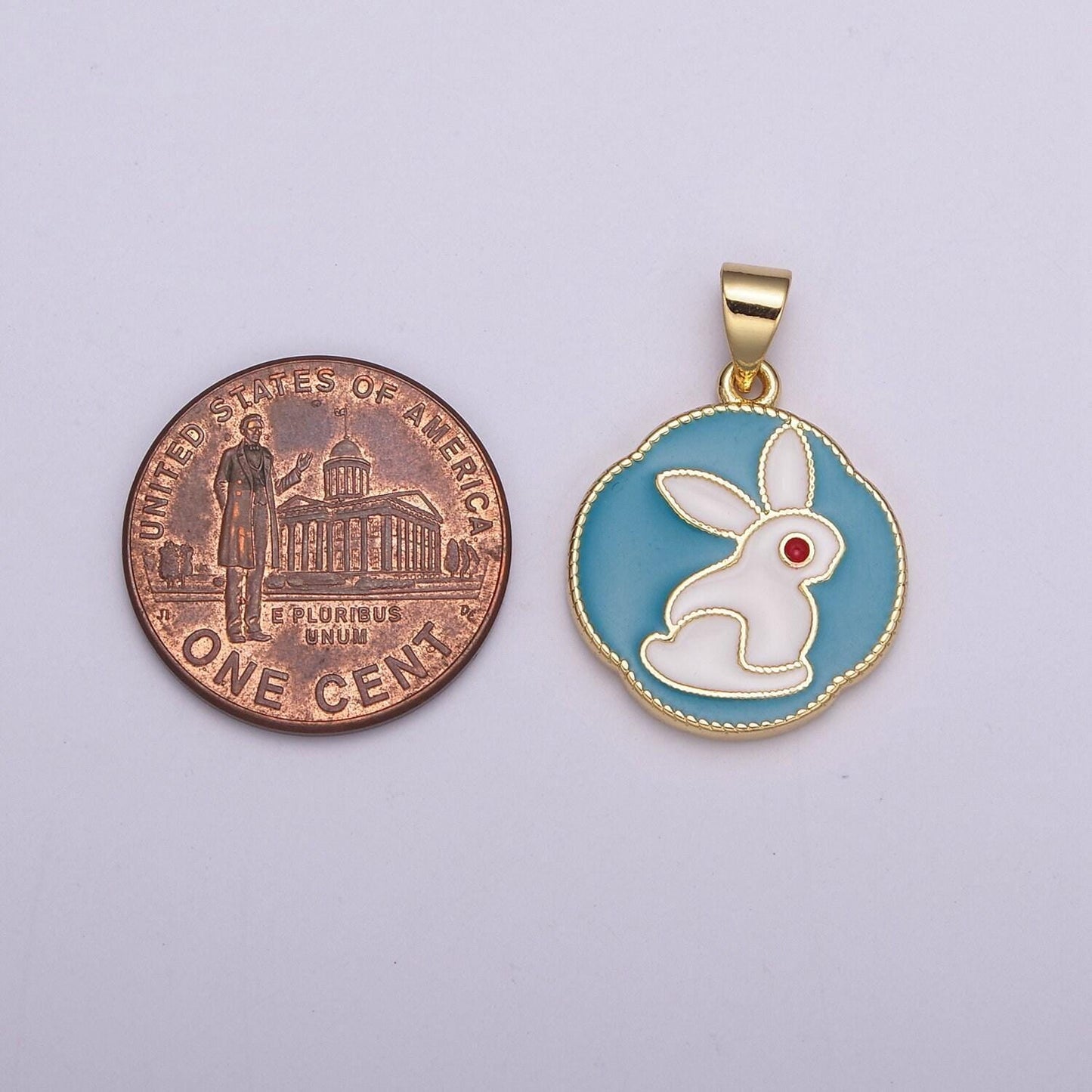 Gold enamel bunny charm, epoxy rabbit pendant, rabbit charm for braceletn necklace, earring diy craft, n-517