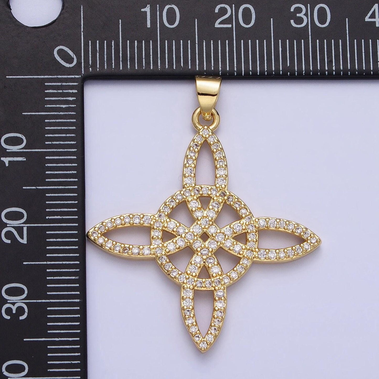 14k gold filled celtic irish scottish open knot design cross pendant charm eternity love strength statement necklace aa144