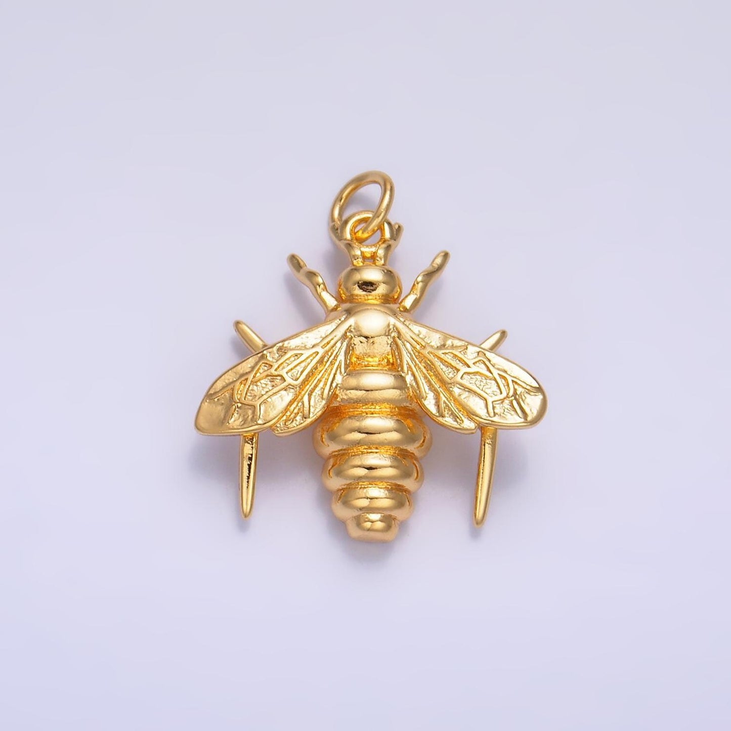 24k gold filled mini flying winged insect pendant, gold leaf-cutter bees hornet beetle charm, minimalist necklaces | w236