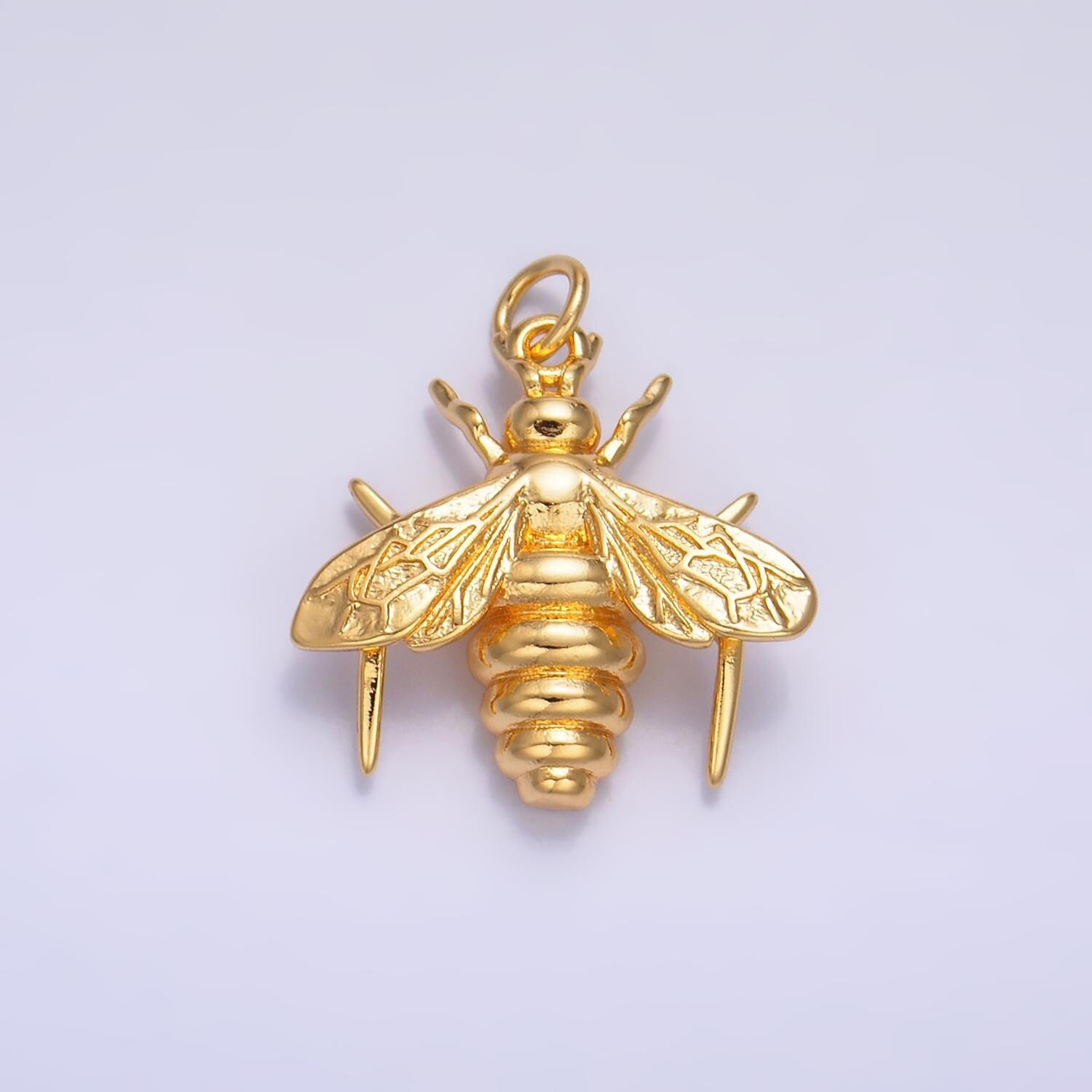 24k gold filled mini flying winged insect pendant, gold leaf-cutter bees hornet beetle charm, minimalist necklaces | w236