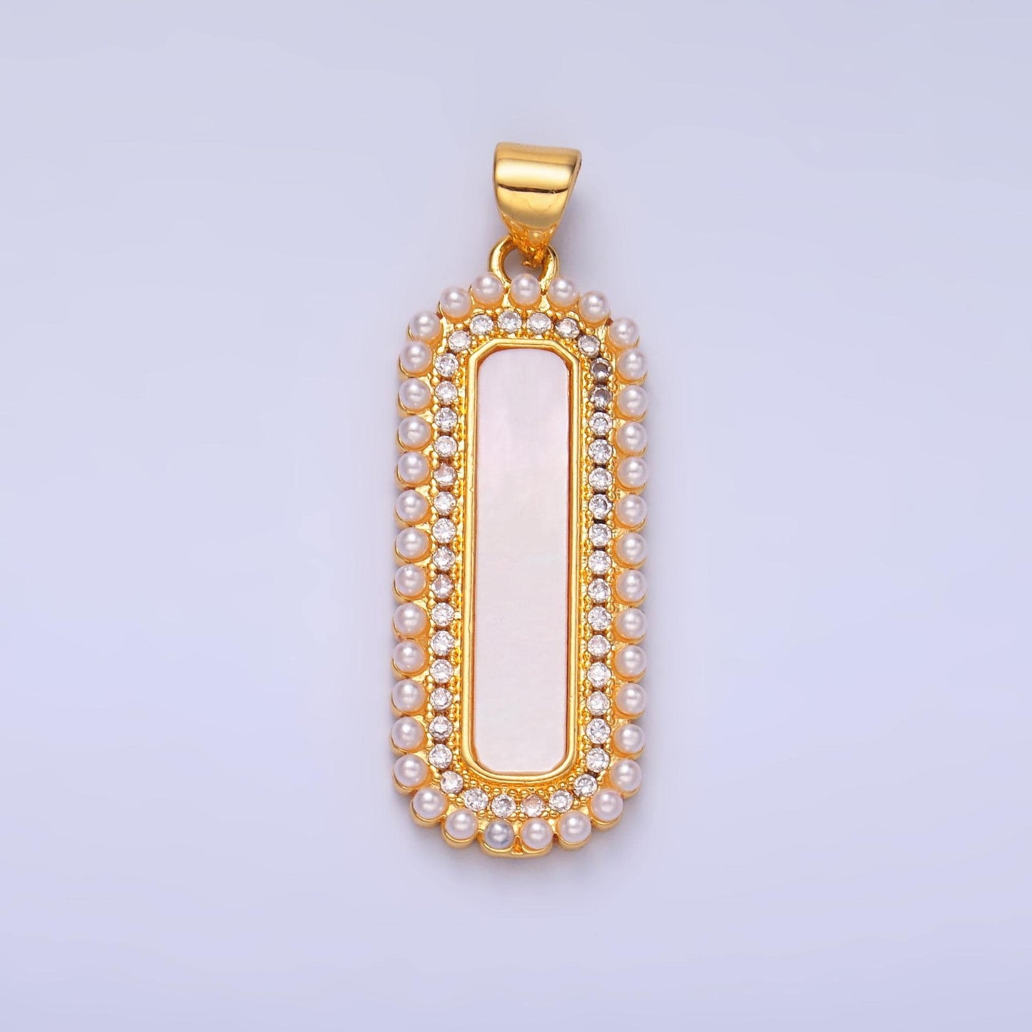 Long Thing Oval pearl Charm necklace pendant for Minimalist Jewelry Making supply Drop Pendant AA1204