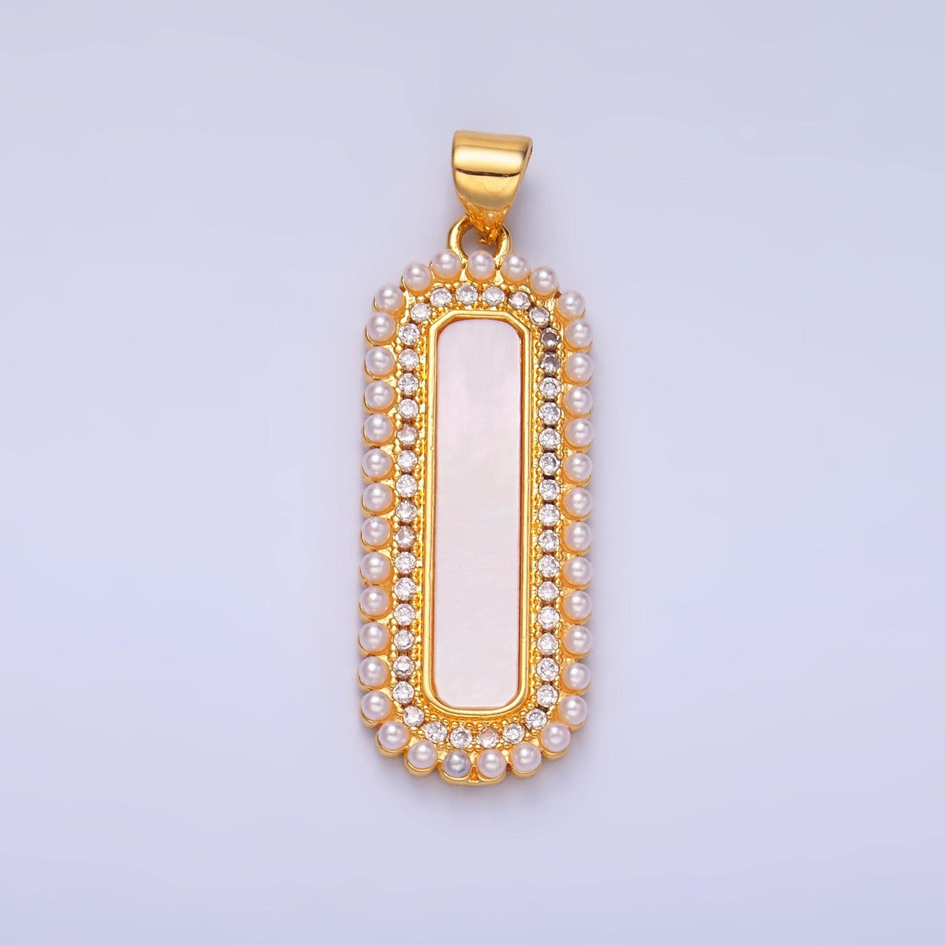 Long Thing Oval pearl Charm necklace pendant for Minimalist Jewelry Making supply Drop Pendant AA1204