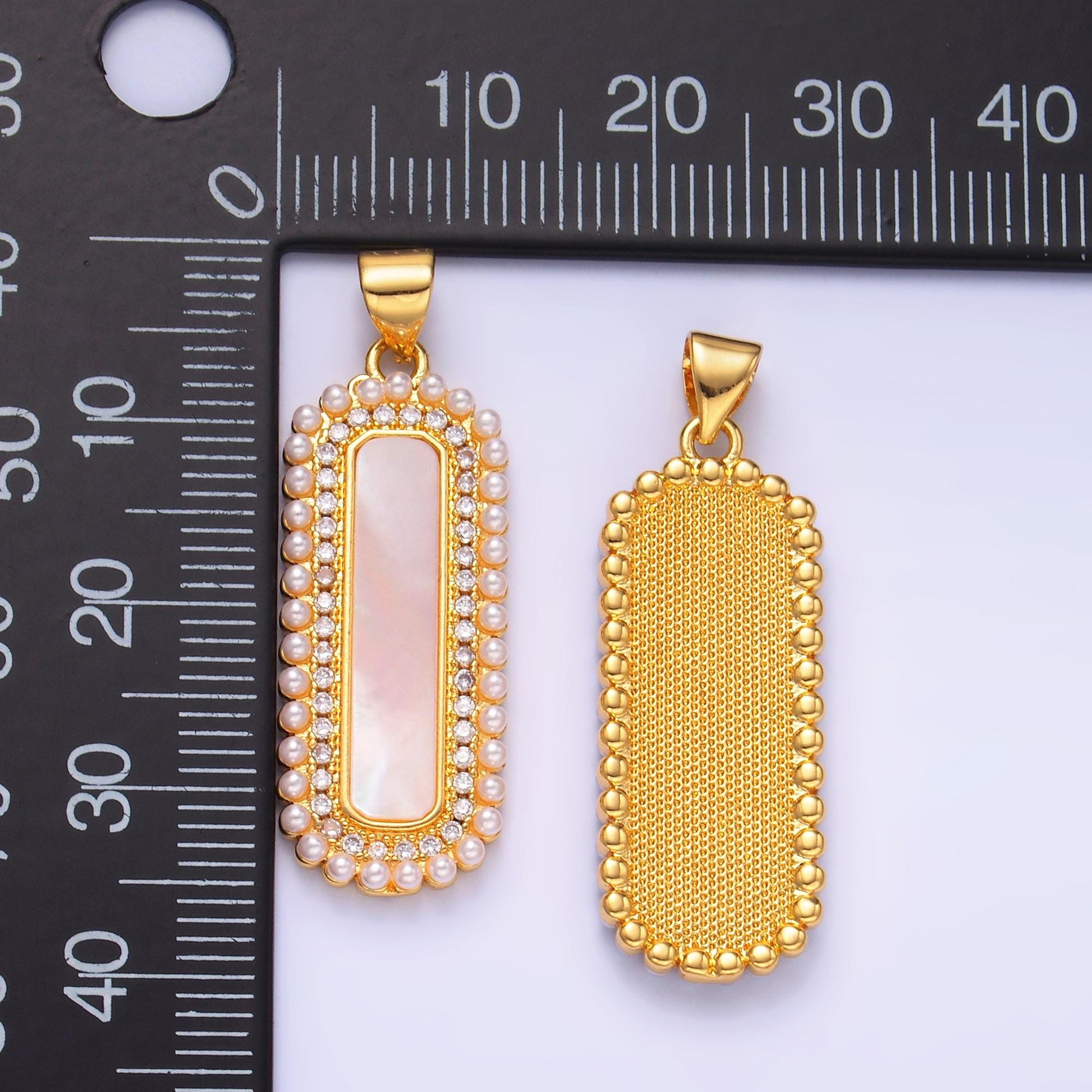 Long Thing Oval pearl Charm necklace pendant for Minimalist Jewelry Making supply Drop Pendant AA1204