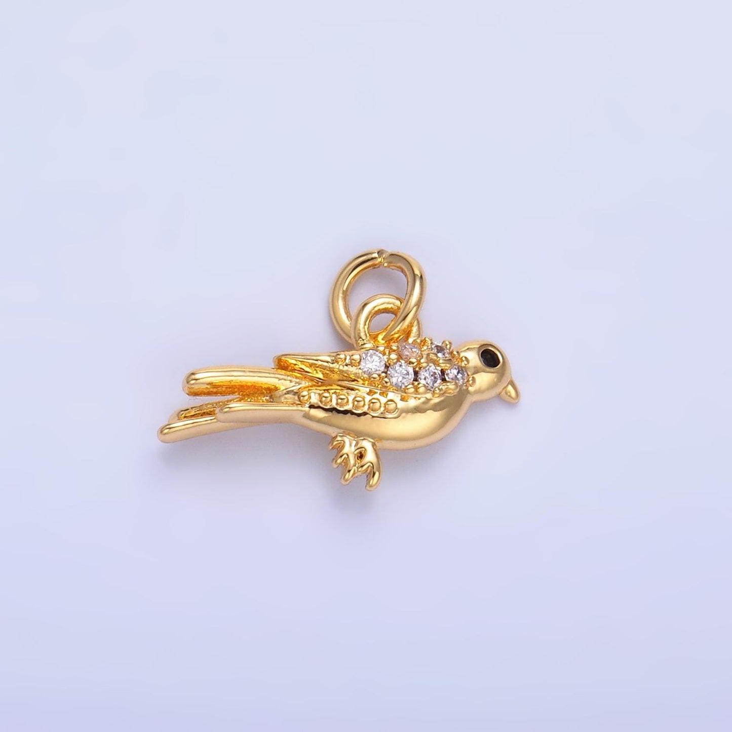 Mini Gold bird Charm 24k gold filled Animal pendant | W443