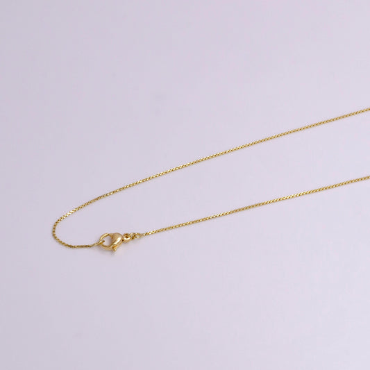 Dainty box chain 0.8mm width chain necklace 14k gold filled ready to wear 19.5" long wa-1906