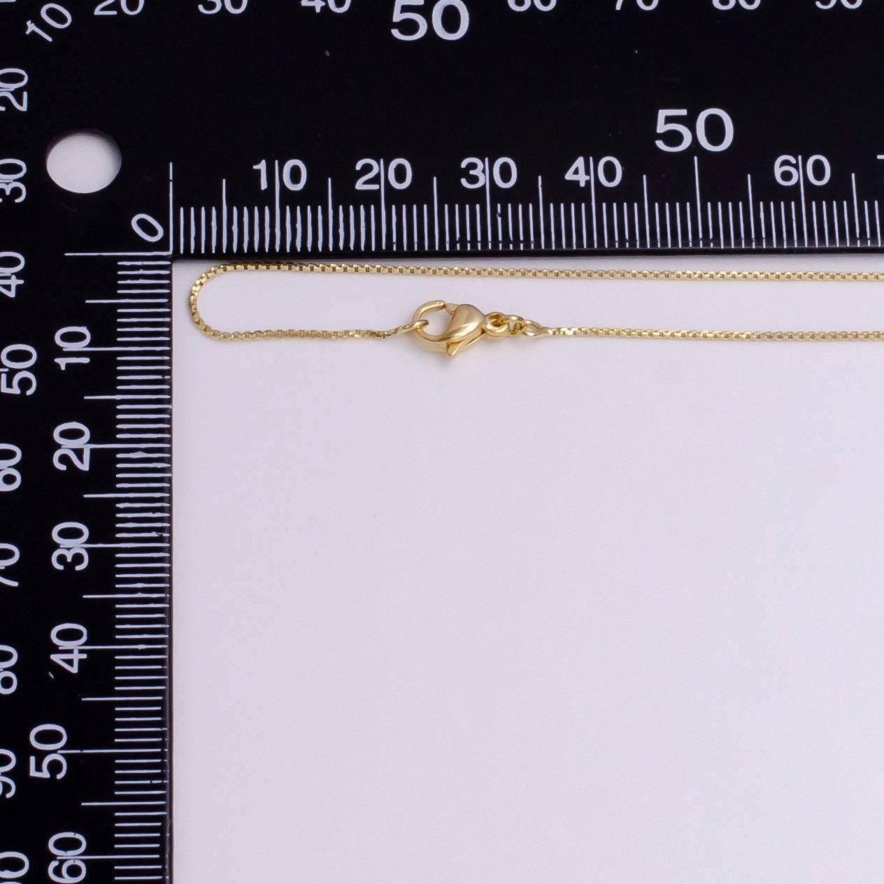Dainty box chain 0.8mm width chain necklace 14k gold filled ready to wear 19.5" long wa-1906