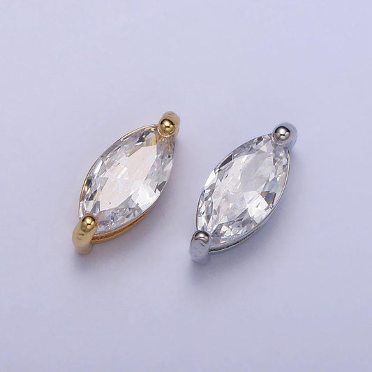 Mini gold filled marquise bead spacer connector 11.6 x 5.1mm for bracelet necklace b-816