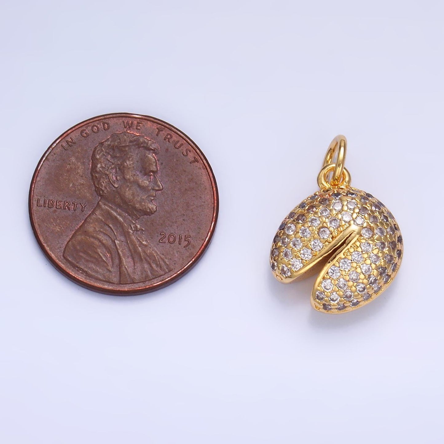 Micro Pave Fortune Cookie Pendant Gold Cookie Charms 24k Gold Filled Chinese Food Charm Foodie Charm Bracelet Necklace W429
