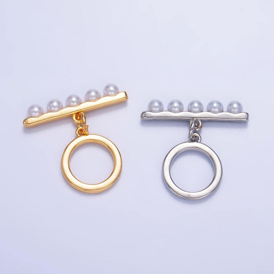24k gold filled Pearl ot toggle clasps Silver end clasp for jewelry handmade making bracelet necklace bar fancy clasp Z1038