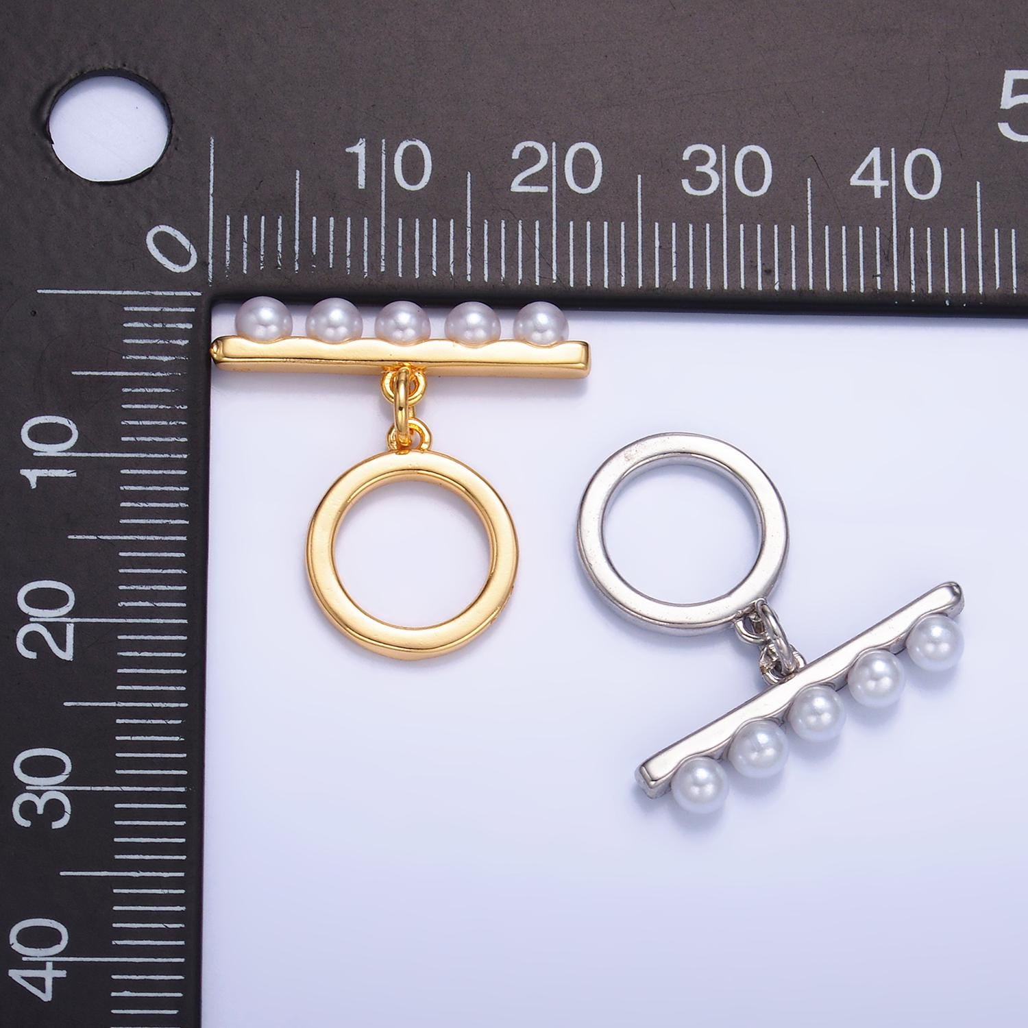 24k gold filled Pearl ot toggle clasps Silver end clasp for jewelry handmade making bracelet necklace bar fancy clasp Z1038