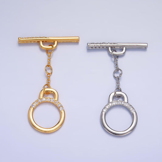 Micro pave round toggle clasp, jewelry clasp ot clasp findings for Bracelet Necklace Component Z1039