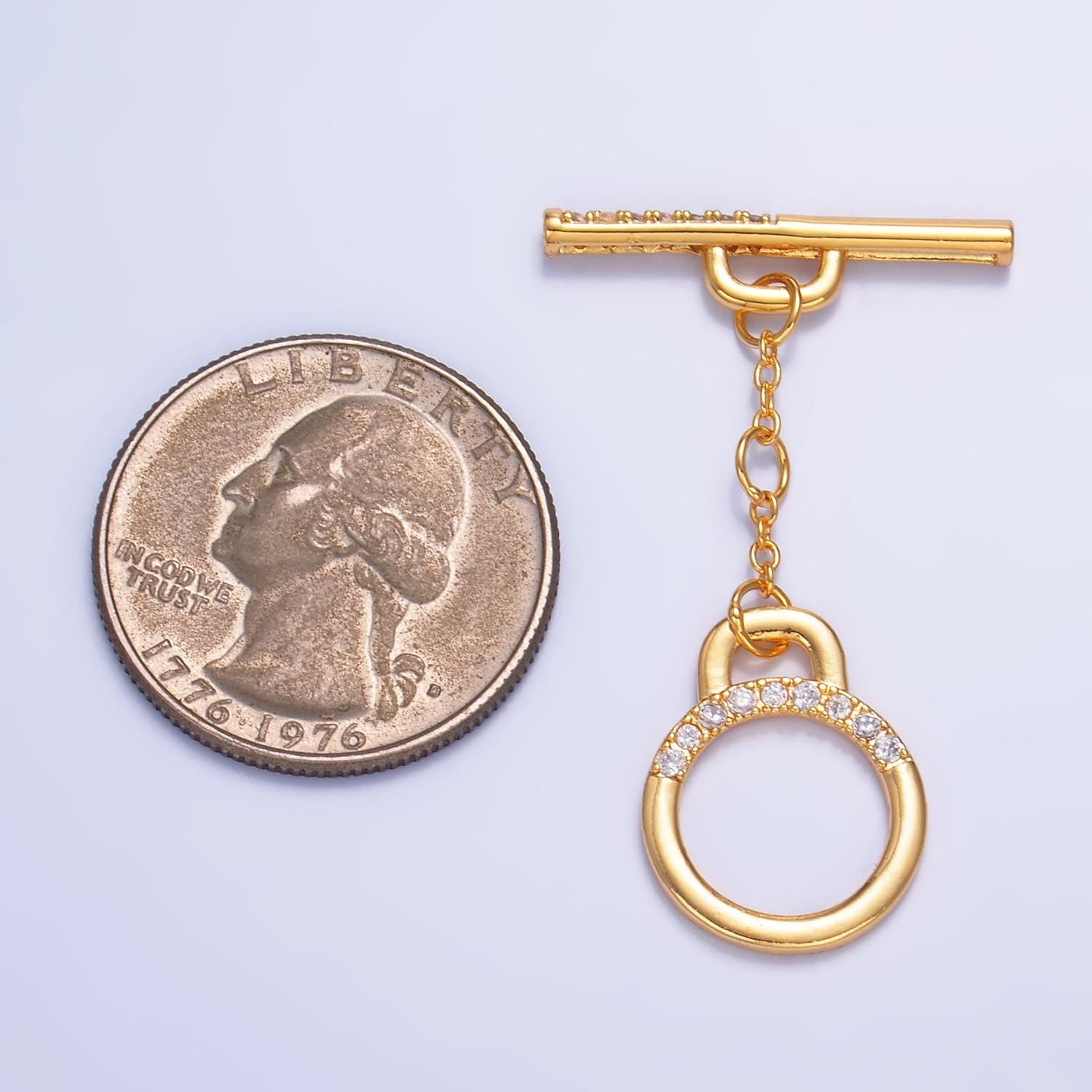 Micro pave round toggle clasp, jewelry clasp ot clasp findings for Bracelet Necklace Component Z1039