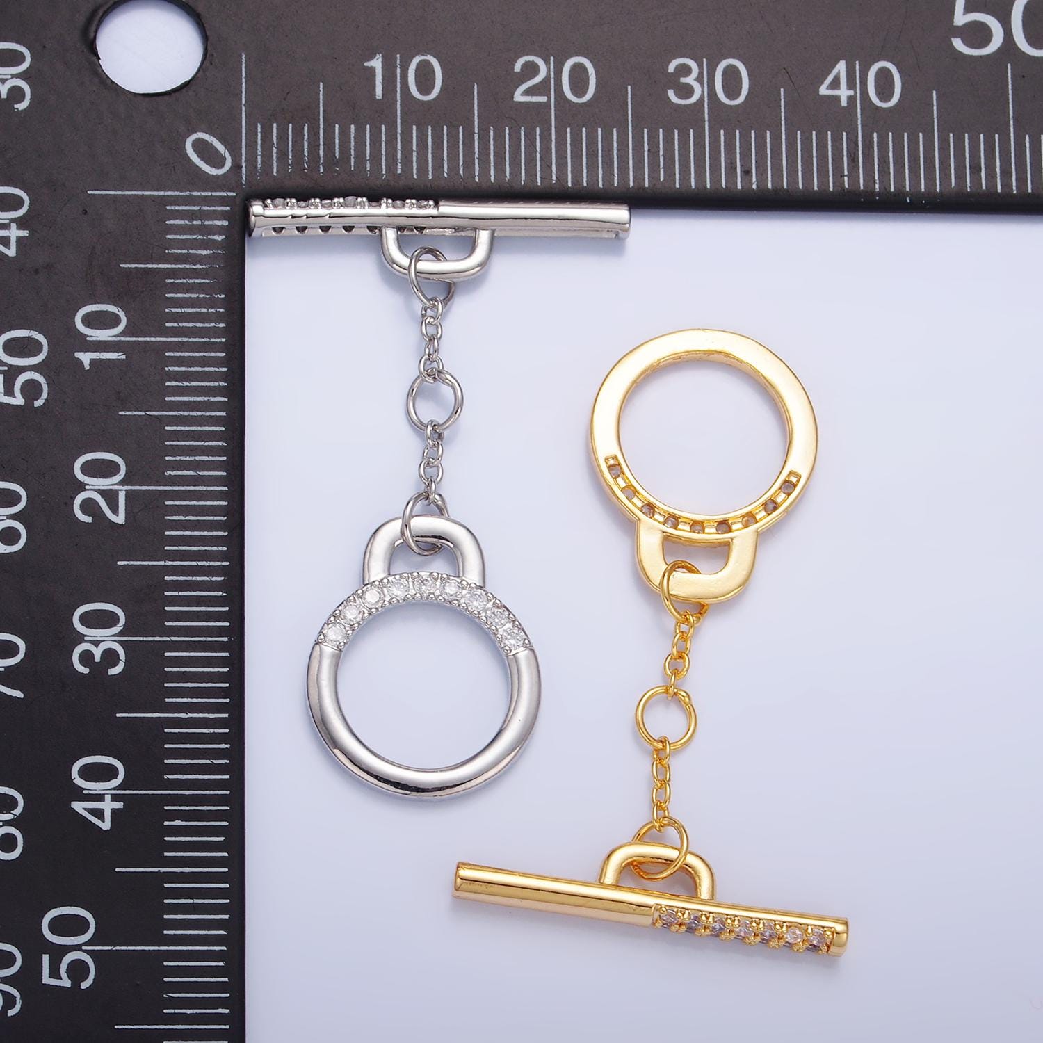 Micro pave round toggle clasp, jewelry clasp ot clasp findings for Bracelet Necklace Component Z1039