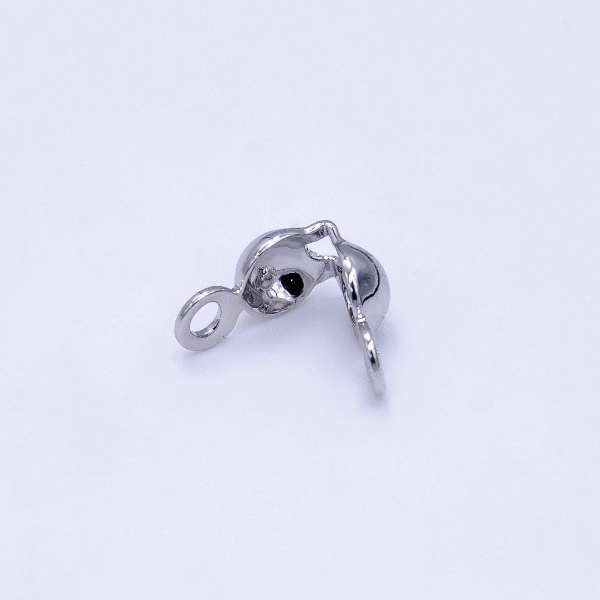 1x gold clamshell end tip beads 3.9mm diameter, ball chain clasps gold clasp for connector ball chain crimp beads l-166