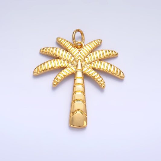 Gold Palm Tree Charms 24k Gold Filled Palm tree Pendant Dainty Gold coconut tree Charm Bracelet Necklace for DIY Jewelry Making Supply W423
