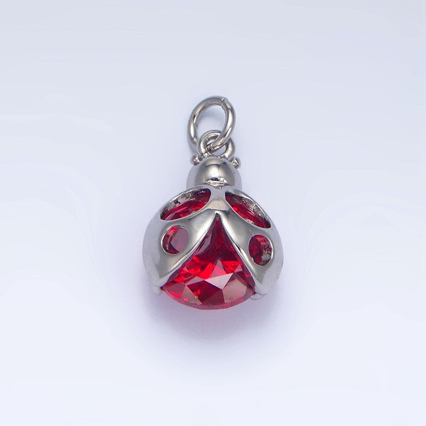 Mini gold ladybug pendant red cz animal charm gold tiny ladybug charms silver bug charm for bracelet necklace component w063