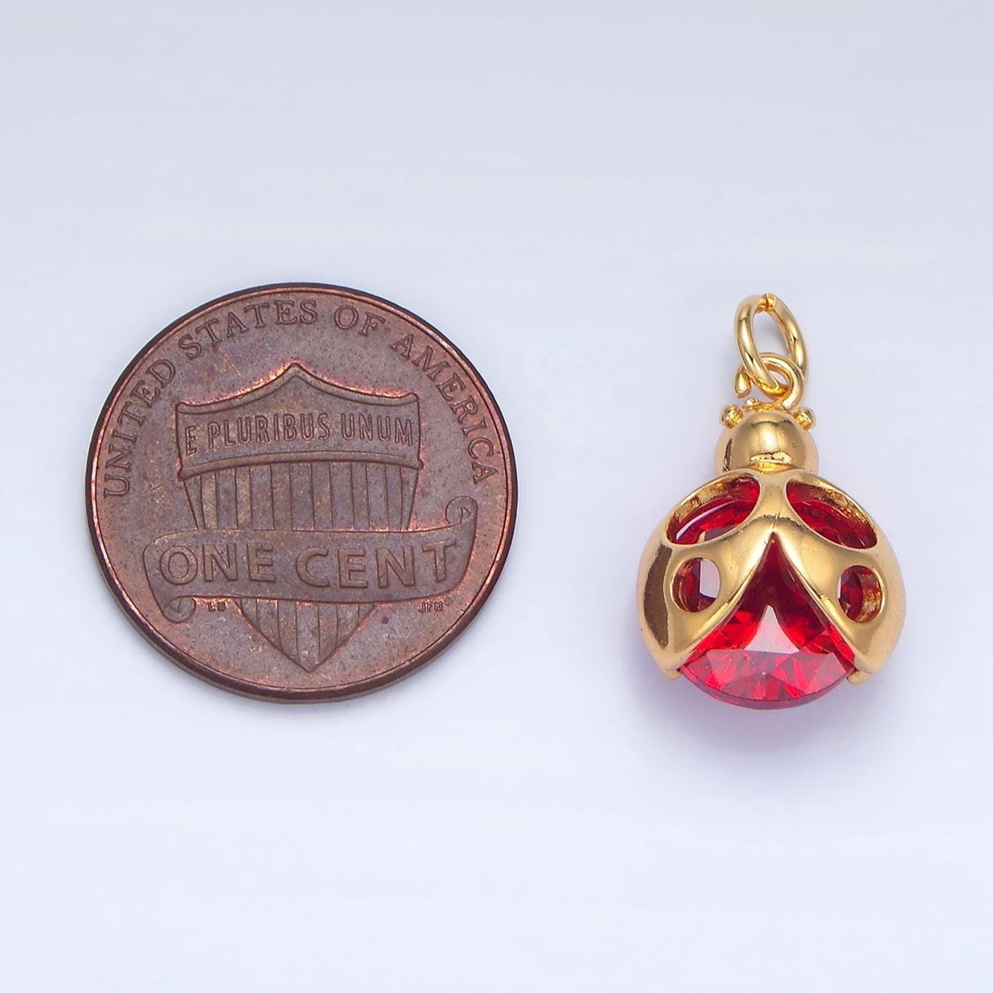 Mini gold ladybug pendant red cz animal charm gold tiny ladybug charms silver bug charm for bracelet necklace component w063