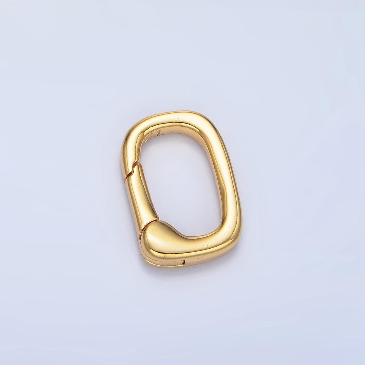 Small gold spring gate ring, push gate ring 9.2 x 13.7mm oval ring charm holder gold clasp for enhanced jewelry clasp z966