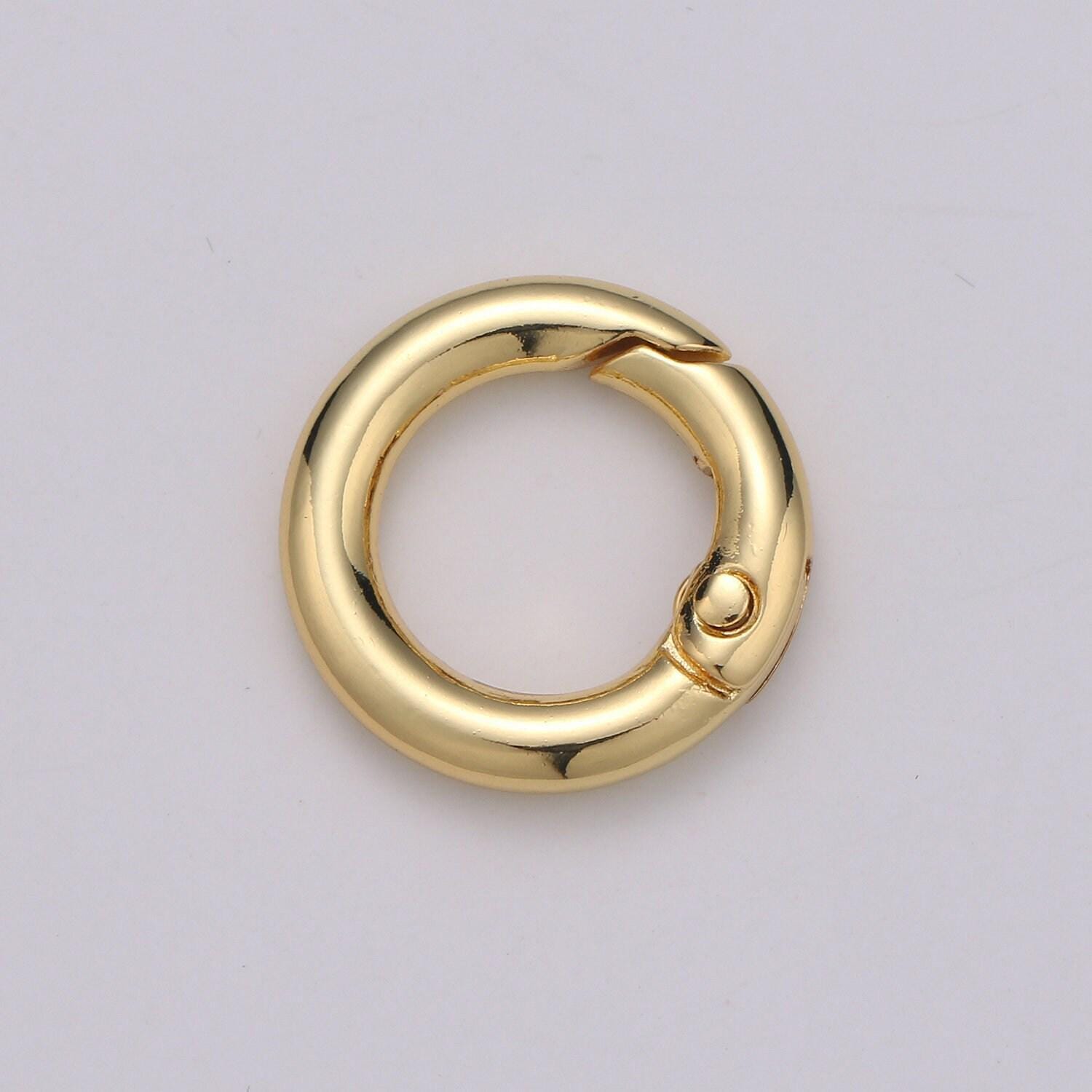 Gold spring gate ring,push gate ring,15,17, 20mm diameter ring holder rose gold black gun metal silver clasp connector charm holder l-33-l35