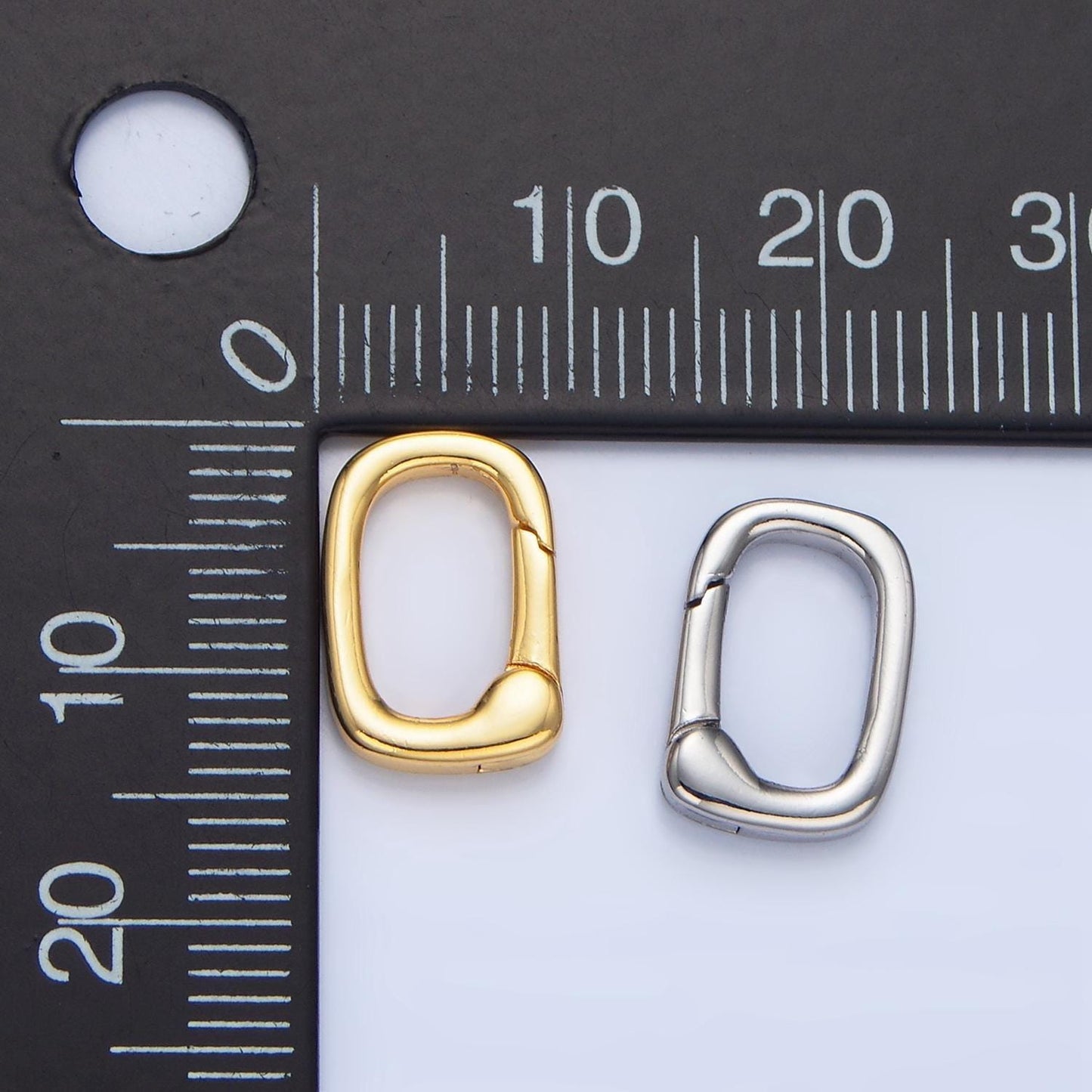Small gold spring gate ring, push gate ring 9.2 x 13.7mm oval ring charm holder gold clasp for enhanced jewelry clasp z966