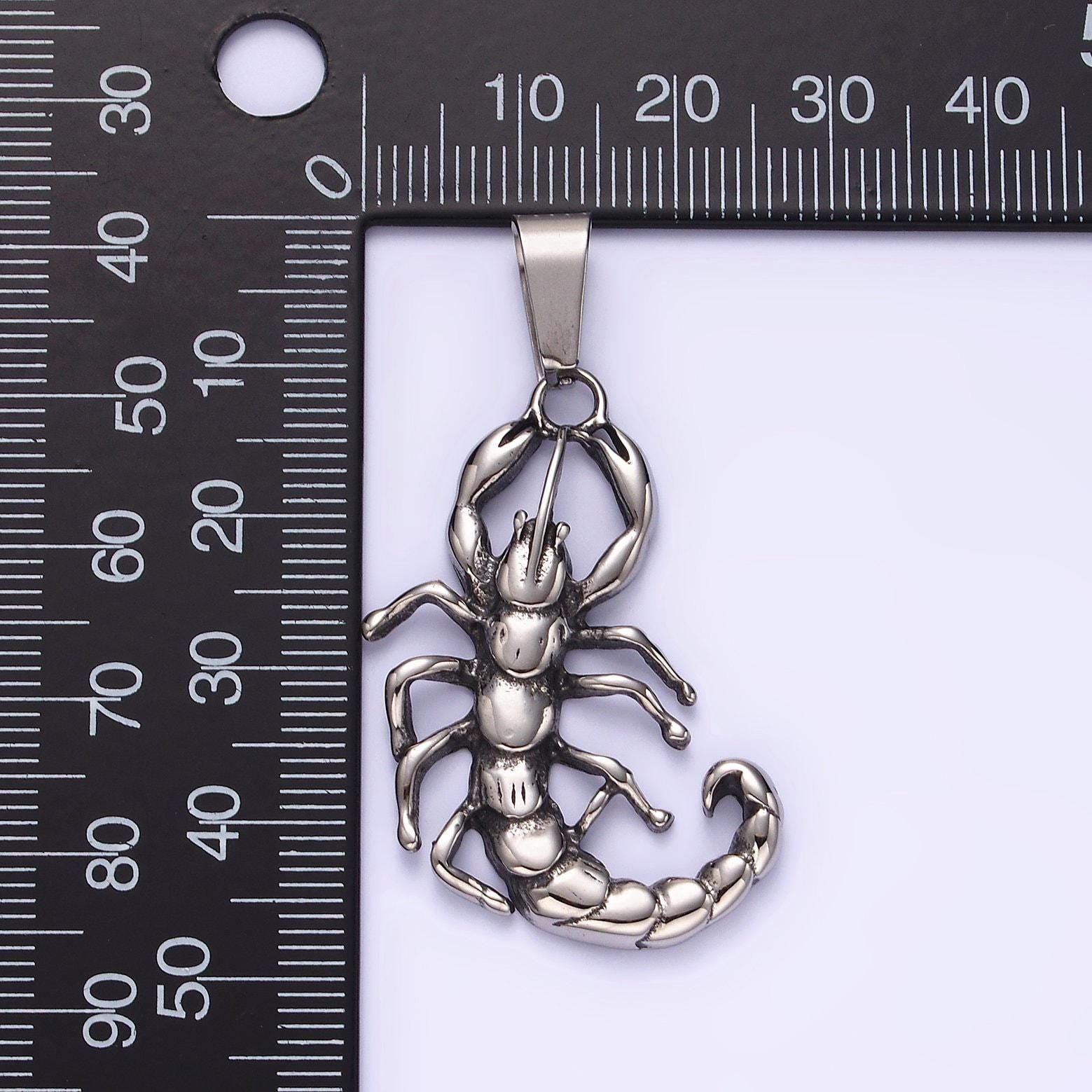 Stainless steel 43mm scorpion animal pendant | p749