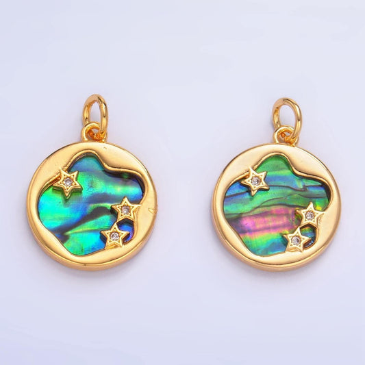 Mini aurora borealis charm celestial charm abalone colorful northern light inspired charm for bracelet necklace ac1464
