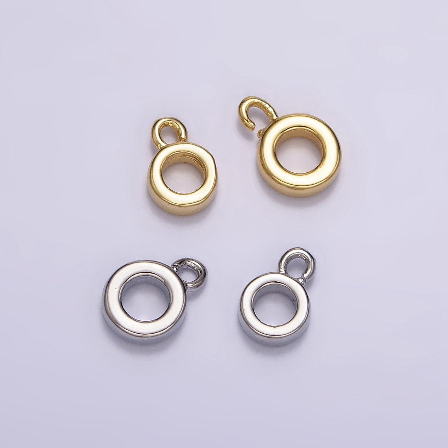 Mini gold silver bail beads bail charm holder spacer with loop tube bails cord bails slider bails spacer ring z923